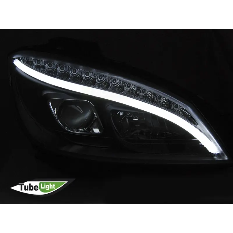 Frontlykter Mercedes-Benz C-Klasse (W204) 2007-2010 TUBE LIGHT BLACK SEQ – bilde 4
