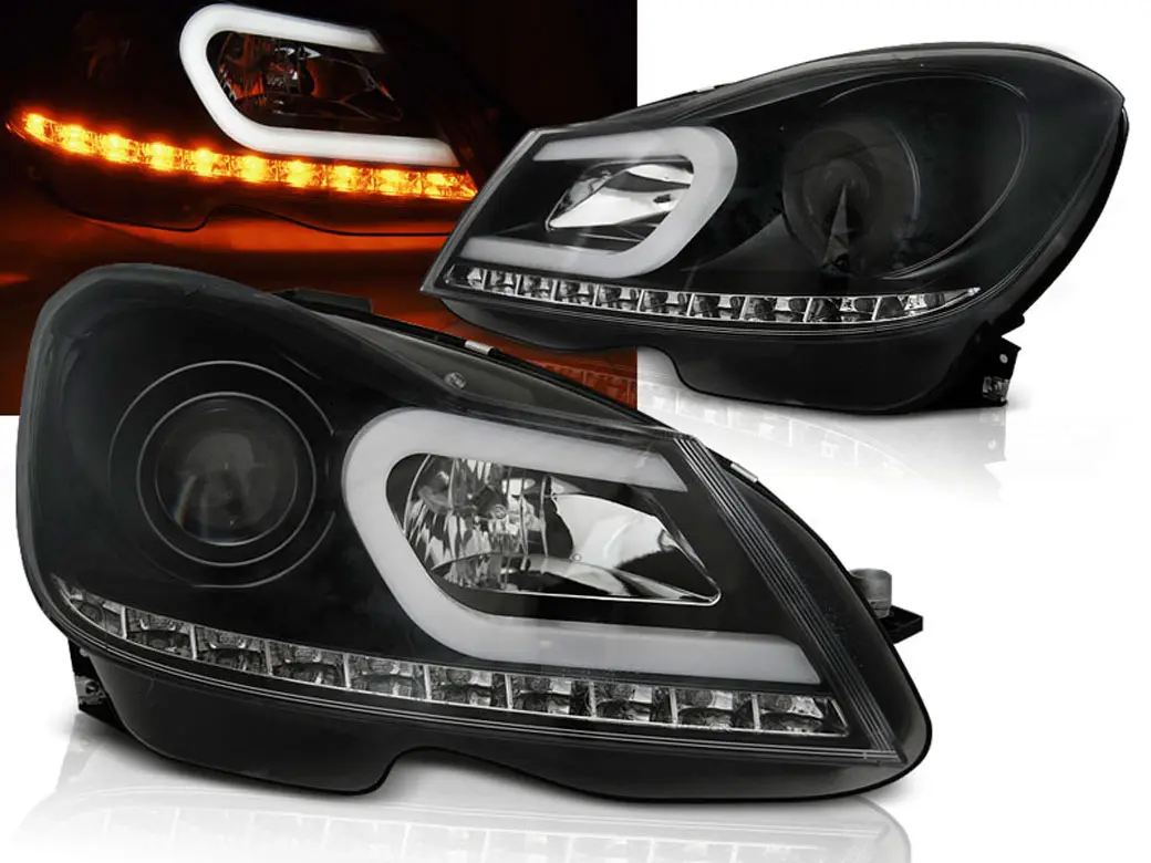 Frontlykter Mercedes-Benz C-Klasse (W204) 2011-2014 TUBE LIGHT BLACK