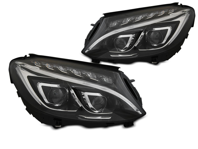 Frontlykter Mercedes-Benz C-Klasse (W205) 2014-2018 TRUE DRL BLACK – bilde 5