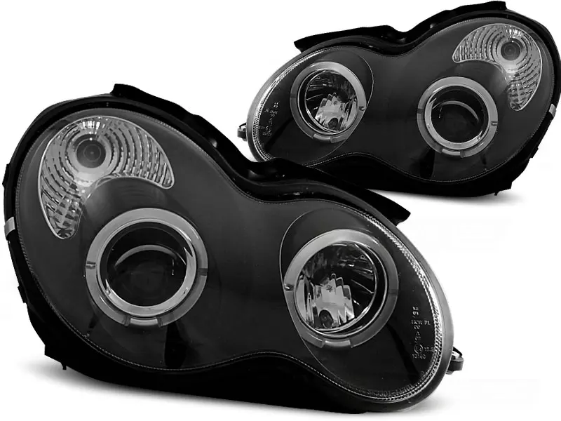 Frontlykter Mercedes-Benz C (W203/S203) 2000 - 2004 │ ANGEL EYES BLACK – bilde 2