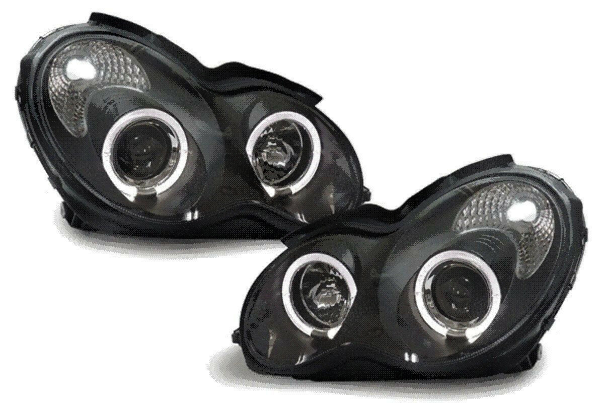 Frontlykter Mercedes-Benz C (W203/S203) 2000 - 2004 │ ANGEL EYES BLACK – bilde 3