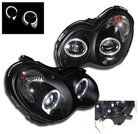 Frontlykter Mercedes-Benz C (W203/S203) 2000 - 2004 │ ANGEL EYES BLACK – bilde 4