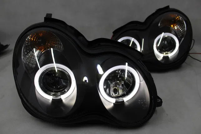Frontlykter Mercedes-Benz C (W203/S203) 2000 - 2004 │ ANGEL EYES BLACK – bilde 6