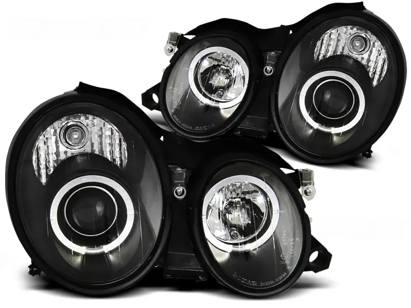 Frontlykter Mercedes-Benz CLK (W208) 1997-2002 ANGEL EYES BLACK Image 1