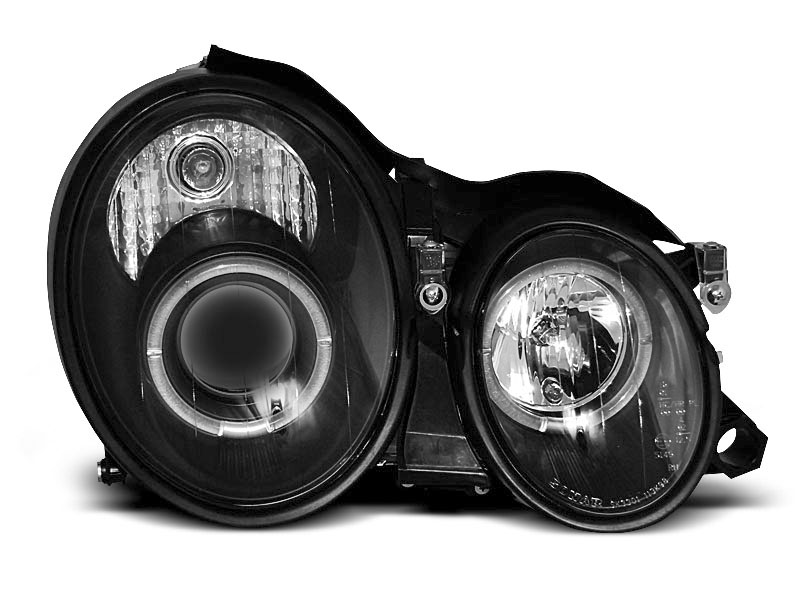 Frontlykter Mercedes-Benz CLK (W208) 1997-2002 ANGEL EYES BLACK Image 2