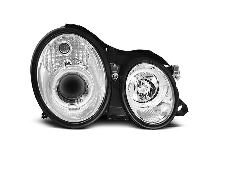 Frontlykter Mercedes-Benz CLK (W208) 1997-2002 ANGEL EYES CHROME – bilde 2