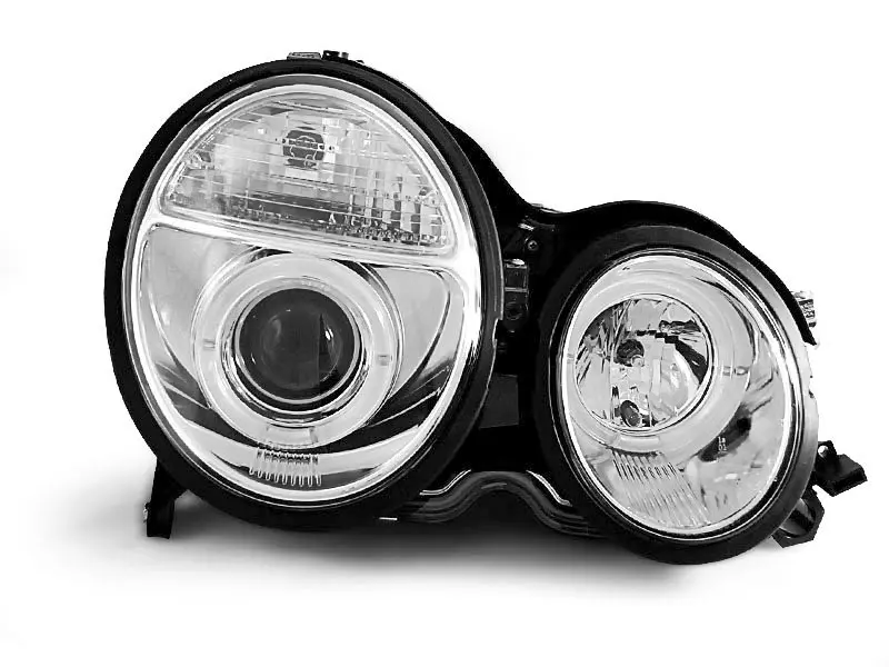 Frontlykter Mercedes-Benz E-Klasse (W210) 1999-2002 ANGEL EYES CHROME – bilde 7