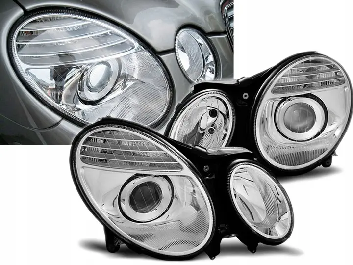 Frontlykter Mercedes-Benz E-Klasse (W211) 2002-2006 CHROME