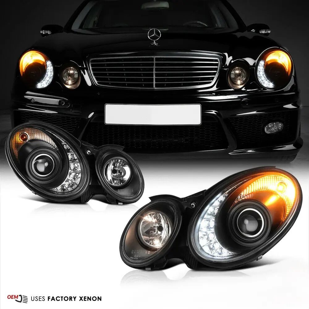 Frontlykter Mercedes-Benz E-Klasse (W211) 2002-2006 DAYLIGHT BLACK ...