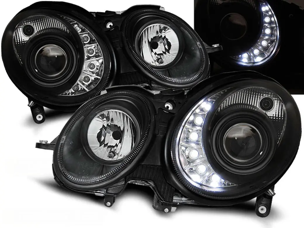 Frontlykter Mercedes-Benz E-Klasse (W211) 2006-2009 DAYLIGHT BLACK – bilde 2