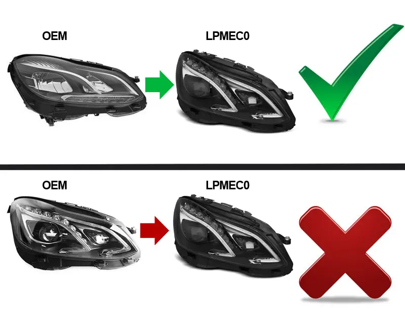 Frontlykter Mercedes-Benz E-Klasse (W212) 2013-2016 TRUE DRL BLACK – bilde 11