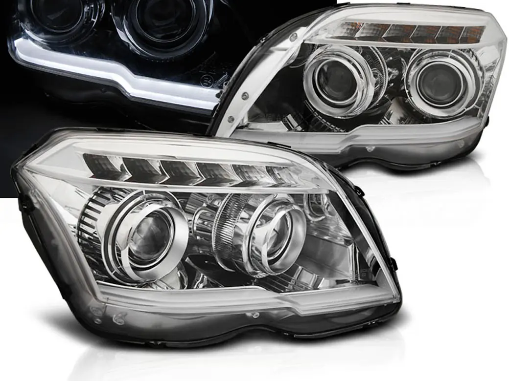 Frontlykter Mercedes-Benz GLK (X204) 2008 - 2012 │ TUBE LIGHT CHROME