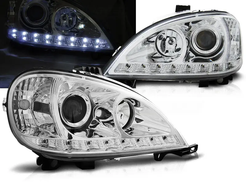 Frontlykter Mercedes-Benz M-Klasse (W163) 2001-2005 DAYLIGHT CHROME – bilde 2