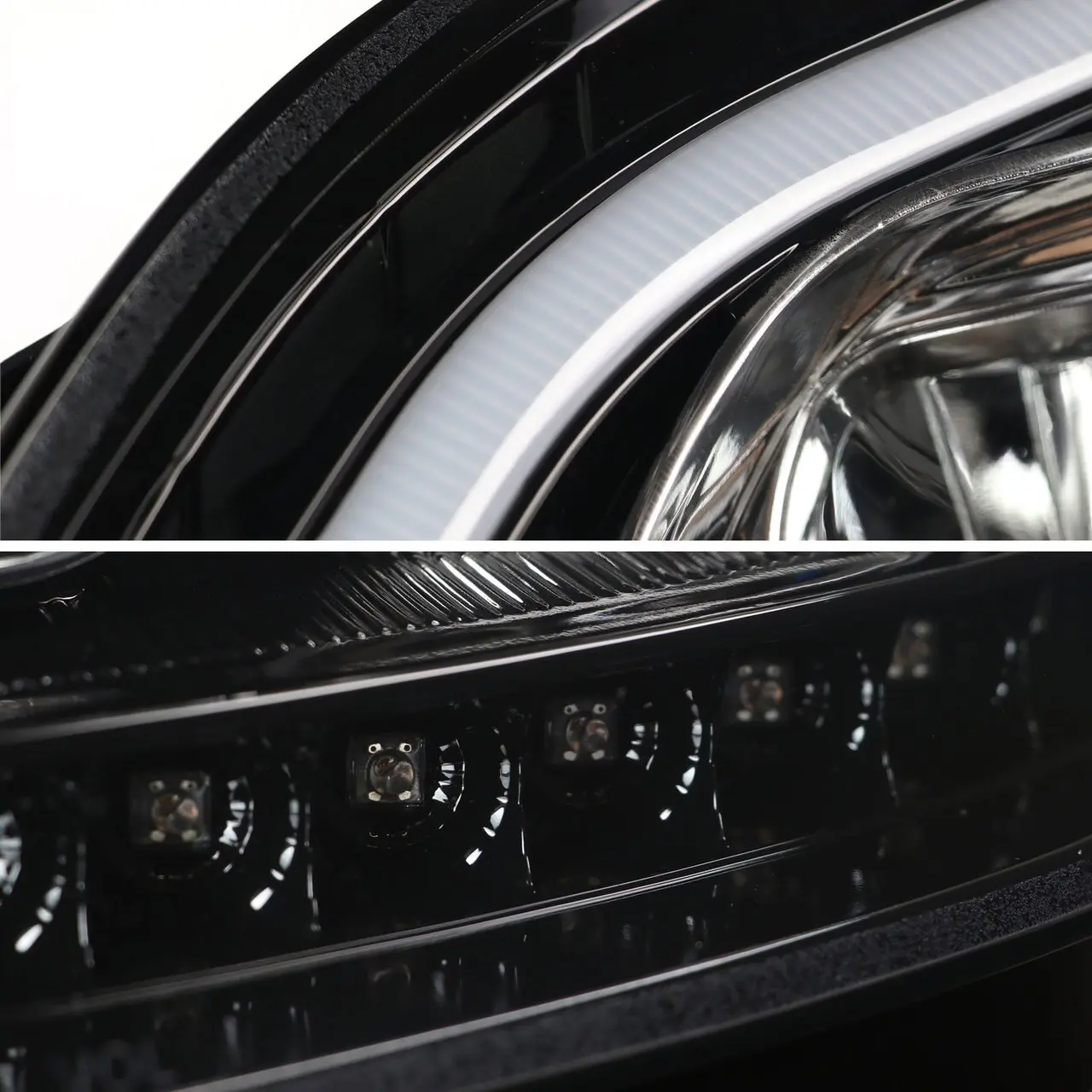 Frontlykter Mercedes-Benz M-Klasse (W164) 2005-2007 TUBE LIGHT BLACK SEQ – bilde 6