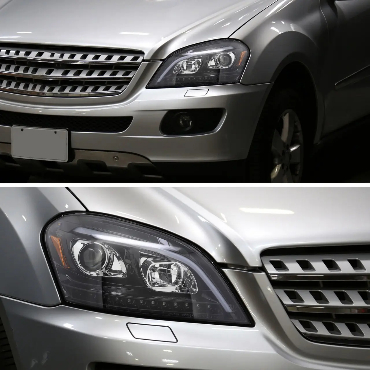 Frontlykter Mercedes-Benz M-Klasse (W164) 2005-2007 TUBE LIGHT BLACK SEQ – bilde 8