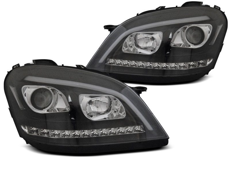 Frontlykter Mercedes-Benz M-Klasse (W164) 2005-2007 TUBE LIGHT BLACK SEQ – bilde 9