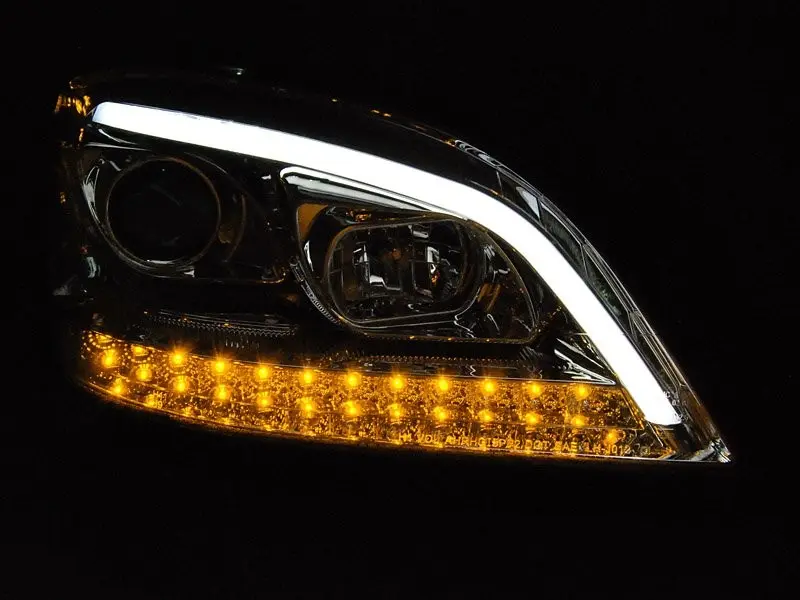 Frontlykter Mercedes-Benz M-Klasse (W164) 2005-2007 TUBE LIGHT CHROME SEQ – bilde 3