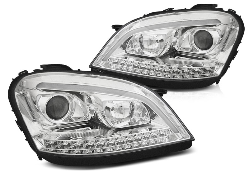 Frontlykter Mercedes-Benz M-Klasse (W164) 2005-2007 TUBE LIGHT CHROME SEQ – bilde 6