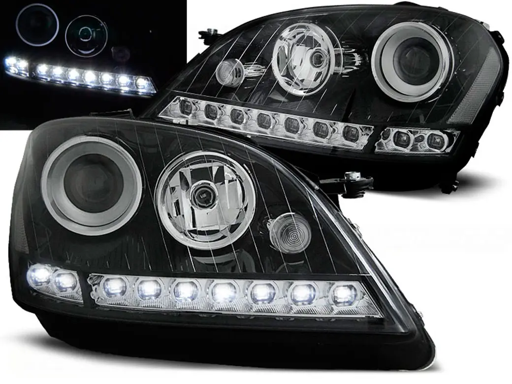 Frontlykter Mercedes-Benz M-Klasse (W164) ML 2005-2007 DAYLIGHT BLACK