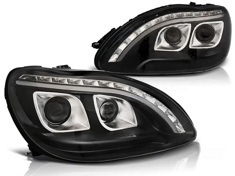 Frontlykter Mercedes-Benz S-Klasse (W220) 1998-2005 TUBE LIGHT BLACK – bilde 4