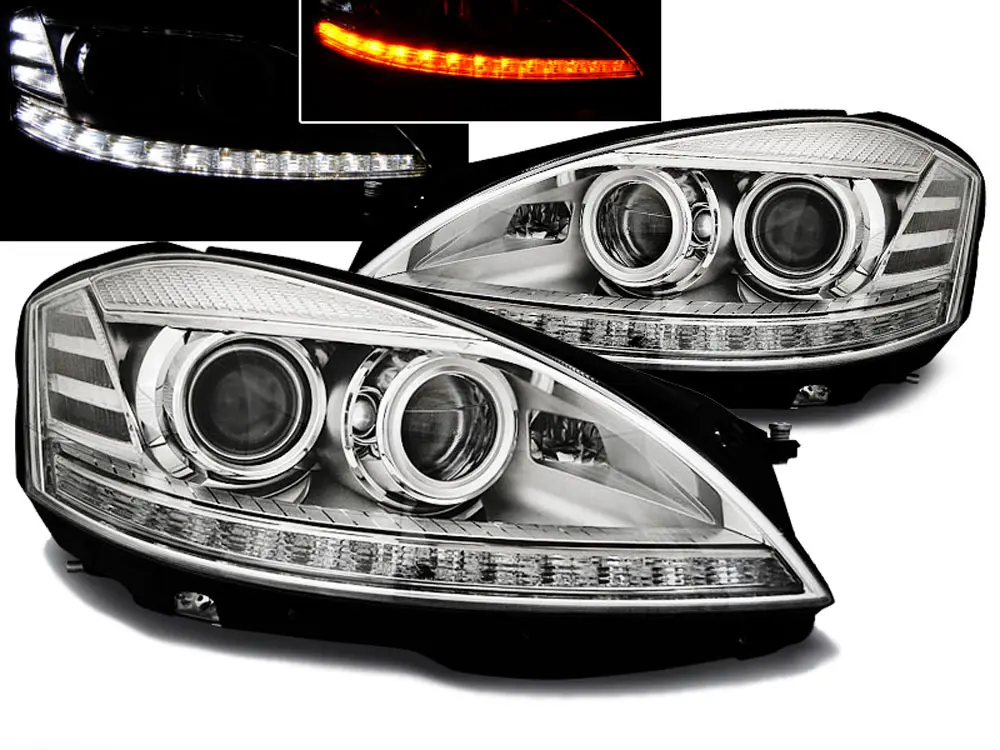 Frontlykter Mercedes-Benz S-Klasse (W221) 2005-2009 XENON DAYLIGHT CHROME