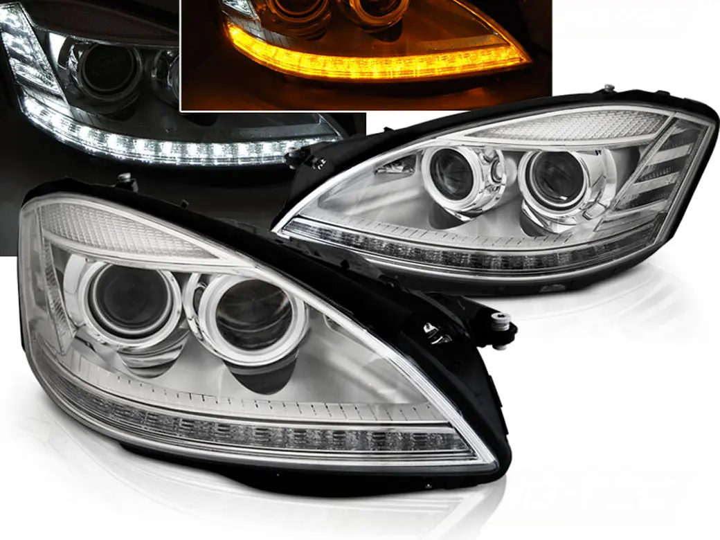 Frontlykter Mercedes-Benz S-Klasse (W221) 2005-2009 XENON DAYLIGHT CHROME SEQ