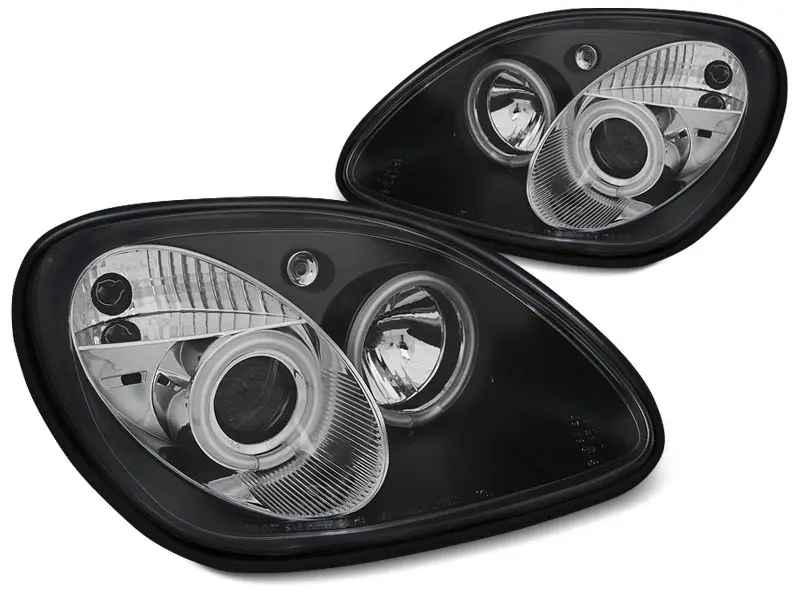 Frontlykter Mercedes-Benz SLK (R170) 1996-2004 ANGEL EYES BLACK – bilde 5