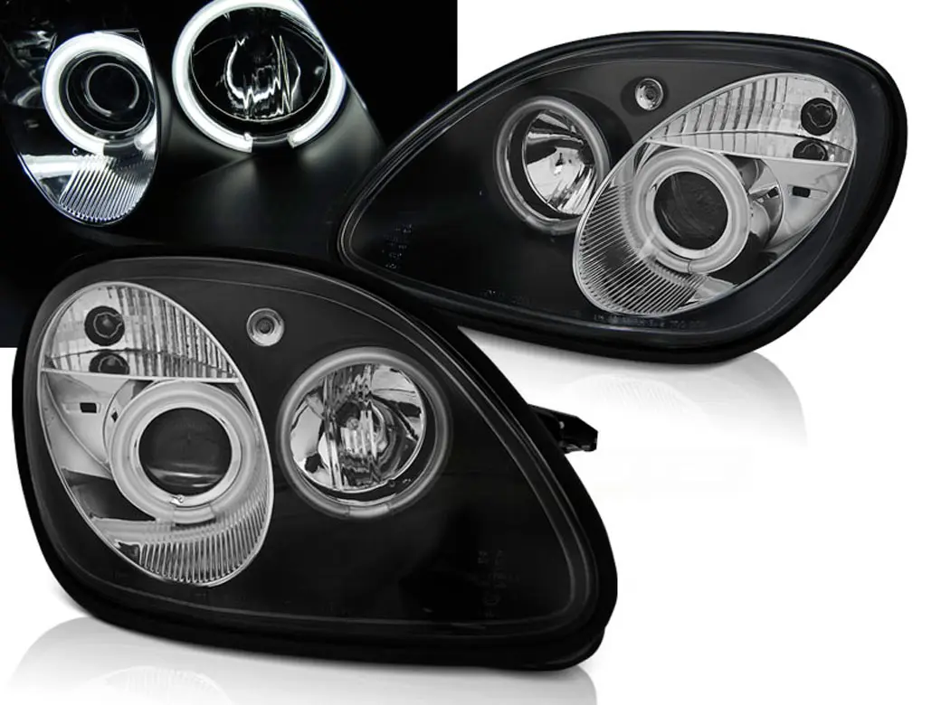 Frontlykter Mercedes-Benz SLK (R170) 1996-2004 ANGEL EYES CCFL BLACK