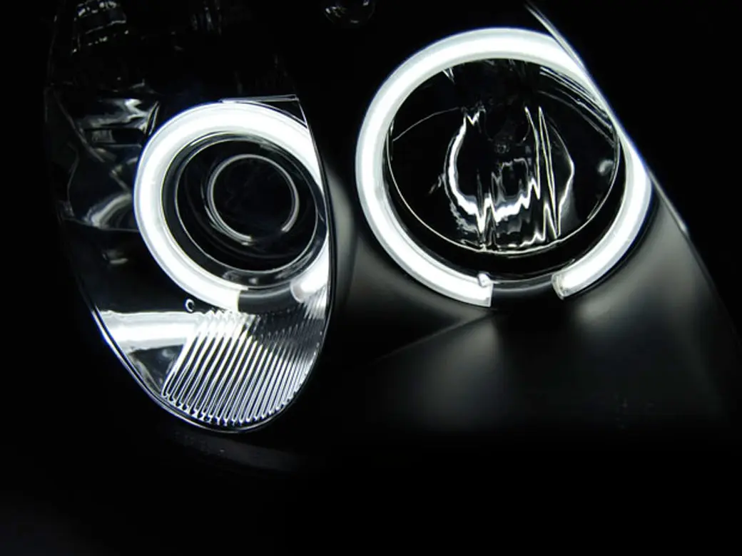 Frontlykter Mercedes-Benz SLK (R170) 1996-2004 ANGEL EYES CCFL BLACK – bilde 2