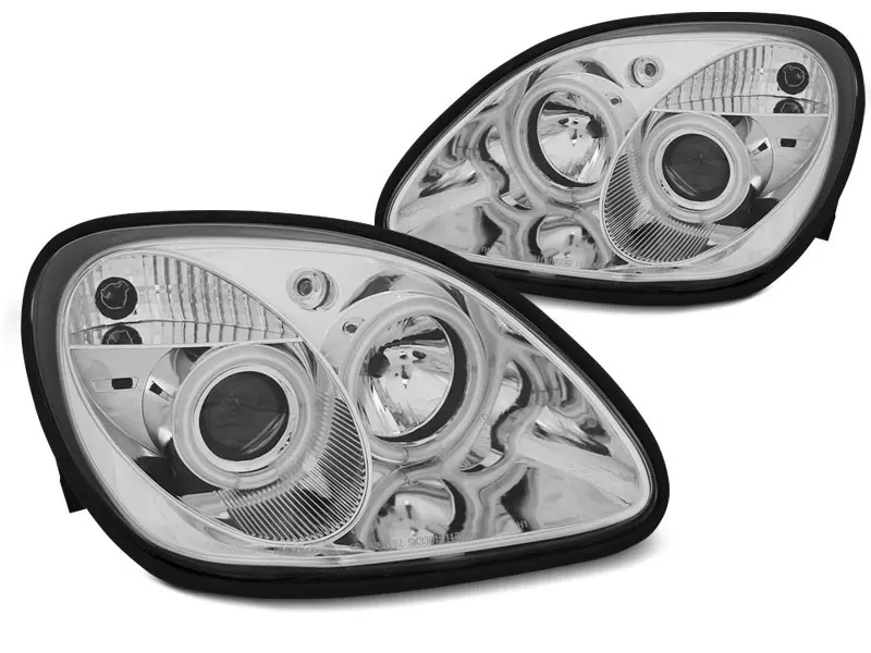 Frontlykter Mercedes-Benz SLK (R170) 1996-2004 ANGEL EYES CCFL CHROME – bilde 7