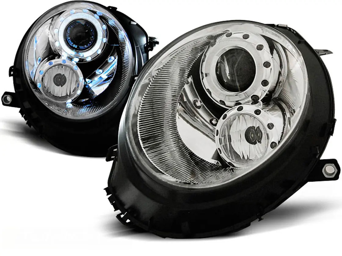 Frontlykter MINI COOPER 2006-2014 ANGEL EYES CHROME