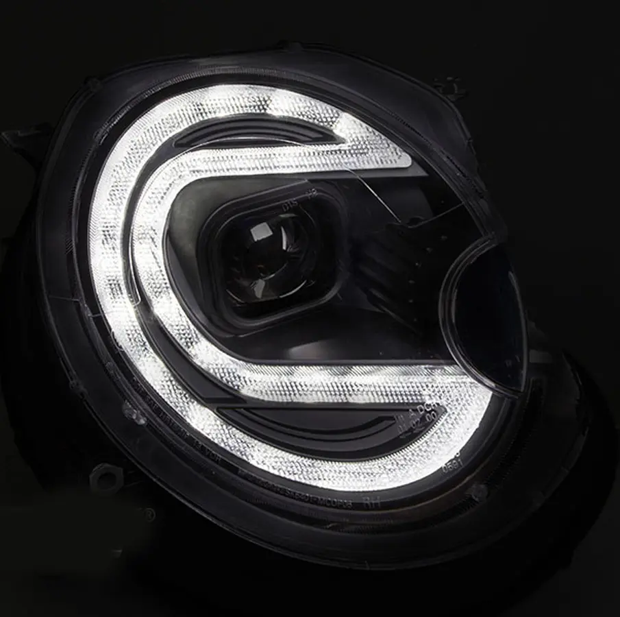 Frontlykter MINI COOPER 2006-2014 TUBE LIGHT BLACK LED – bilde 2