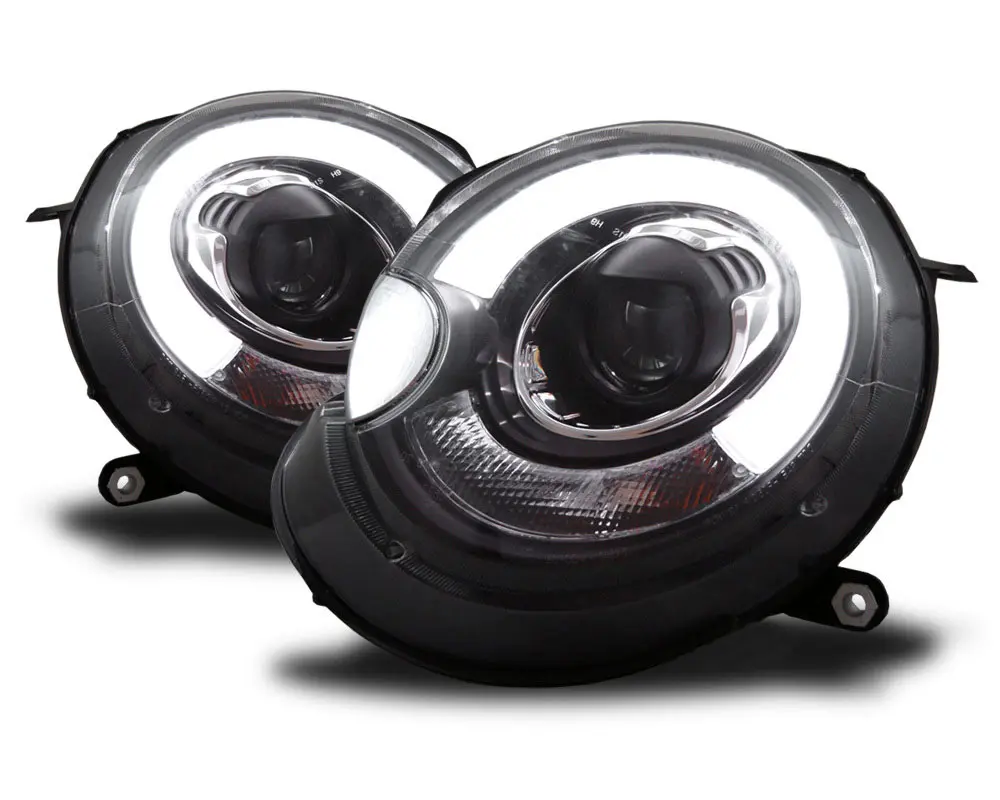 Frontlykter MINI COOPER 2006-2014 TUBE LIGHT BLACK