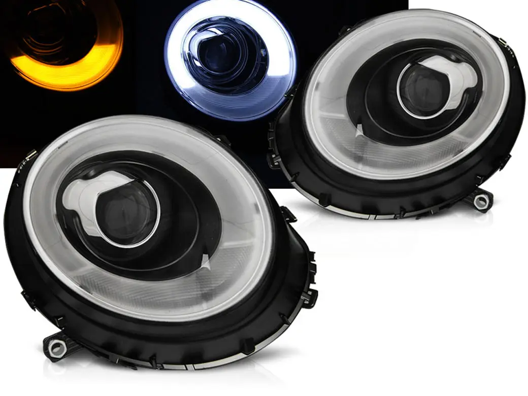 Frontlykter MINI COOPER 2006-2014 TUBE LIGHT BLACK
