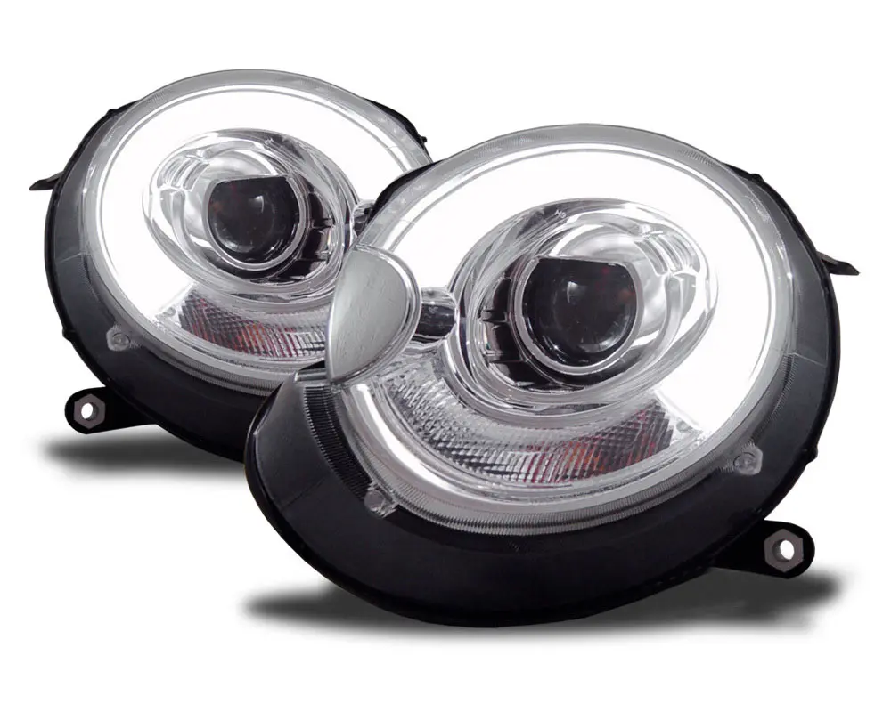 Frontlykter MINI COOPER 2006-2014 TUBE LIGHT CHROME – bilde 2