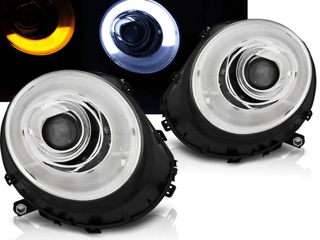 Frontlykter MINI COOPER 2006-2014 TUBE LIGHT CHROME