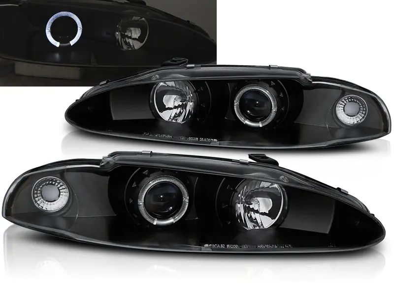 Frontlykter MITSUBISHI ECLIPSE 1995-1996 ANGEL EYES BLACK