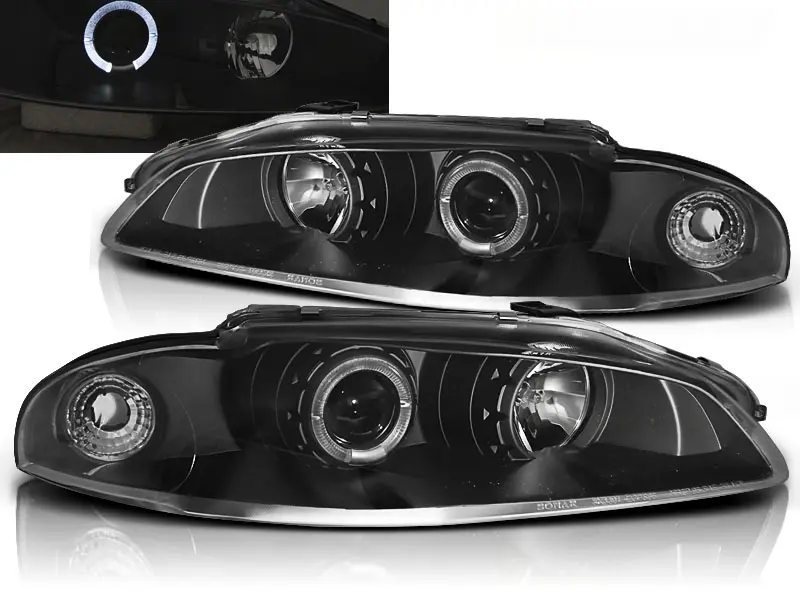 Frontlykter MITSUBISHI ECLIPSE 1997-1998 ANGEL EYES BLACK