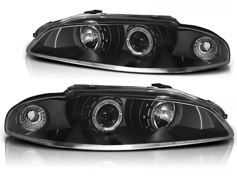 Frontlykter MITSUBISHI ECLIPSE 1997-1998 ANGEL EYES BLACK – bilde 2