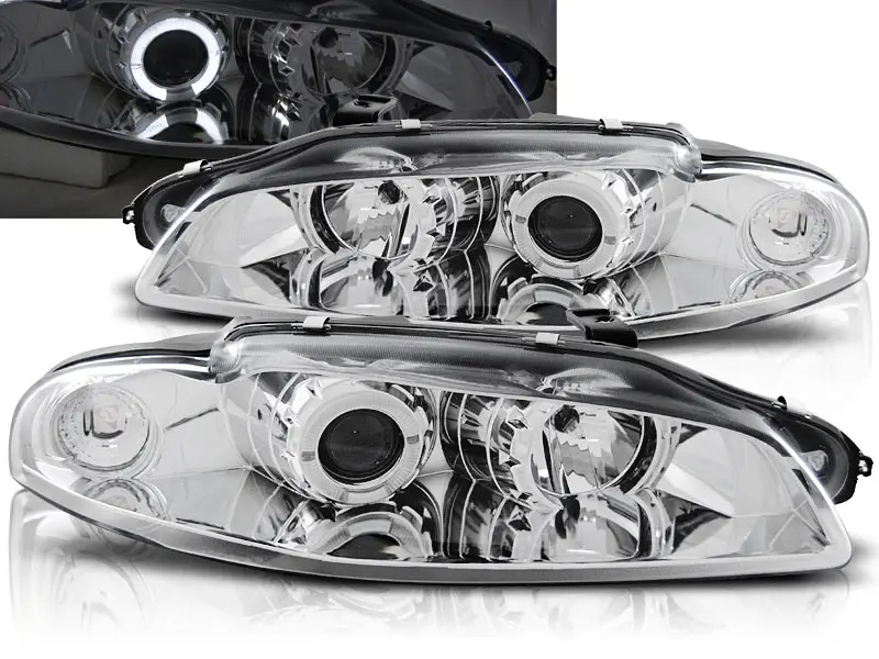 Frontlykter MITSUBISHI ECLIPSE 1997-1998 ANGEL EYES CHROME