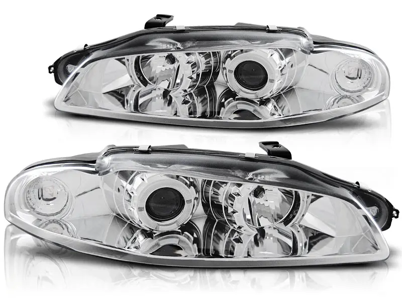 Frontlykter MITSUBISHI ECLIPSE 1997-1998 ANGEL EYES CHROME – bilde 2