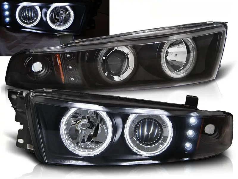 Frontlykter MITSUBISHI GALANT 8 (EA0) 1996-2006 ANGEL EYES BLACK CCFL