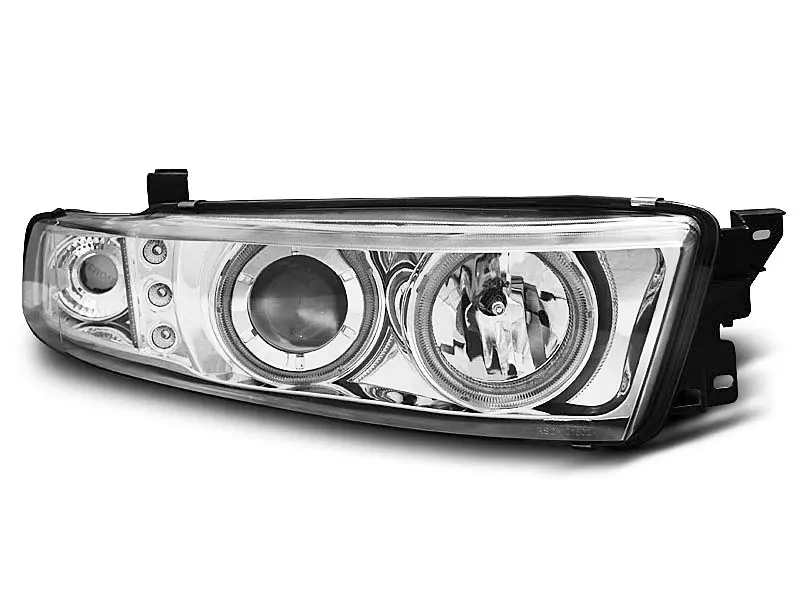 Frontlykter MITSUBISHI GALANT 8 (EA0) 1996-2006 ANGEL EYES CHROME CCFL – bilde 2