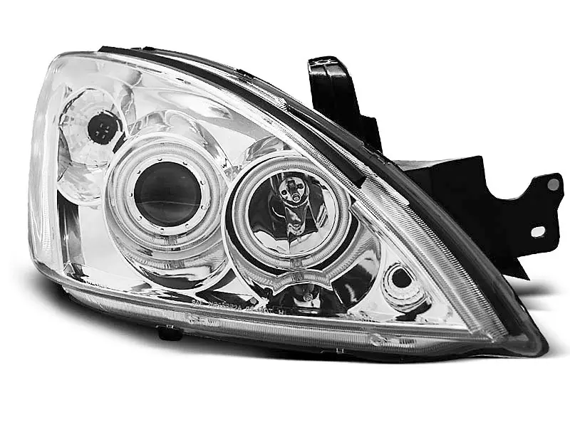 Frontlykter MITSUBISHI LANCER 7 2004-2007 ANGEL EYES CHROME – bilde 2