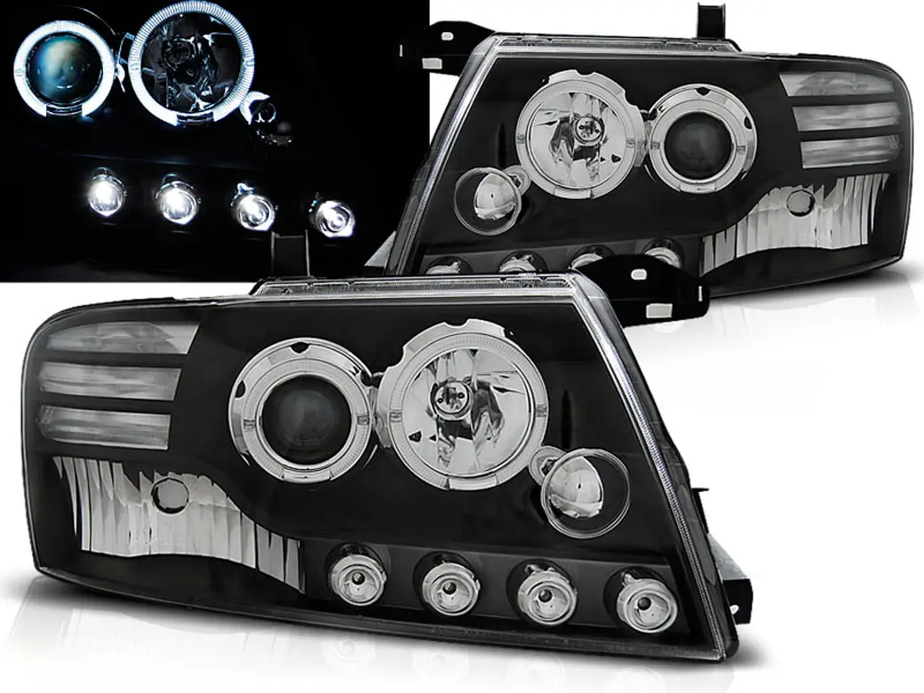 Frontlykter Mitsubishi Pajero III 1999 - 2006 │ ANGEL EYES BLACK