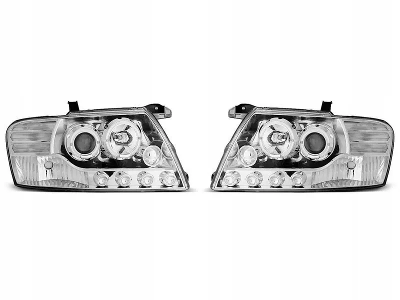 Frontlykter Mitsubishi Pajero III 1999 - 2006 │ ANGEL EYES CHROME – bilde 3