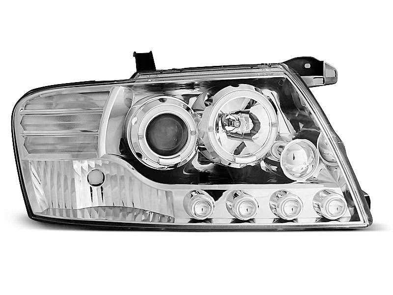 Frontlykter Mitsubishi Pajero III 1999 - 2006 │ ANGEL EYES CHROME – bilde 6