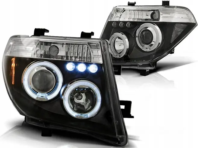 Frontlykter Nissan Navara III (D40) 2005 - 2010 / Nissan Pathfinder III (R51) 2004 - 2010  │ ANGEL EYES BLACK – bilde 2