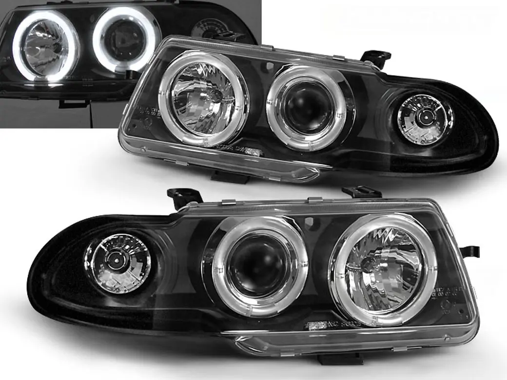 Frontlykter OPEL ASTRA (F) 1994-1997 ANGEL EYES BLACK