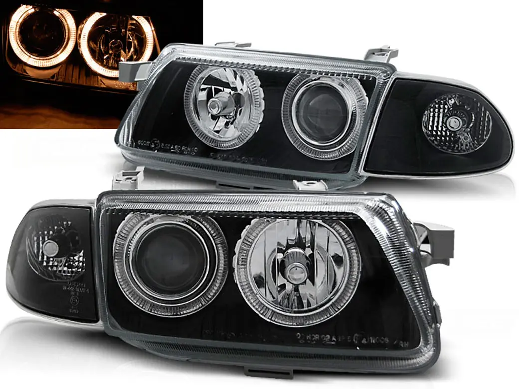 Frontlykter OPEL ASTRA (F) 1994-1997 ANGEL EYES BLACK